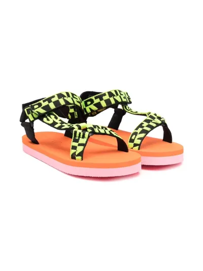 Stella Mccartney Kids' Multicolor Sandals For Girl With Logo In Pink