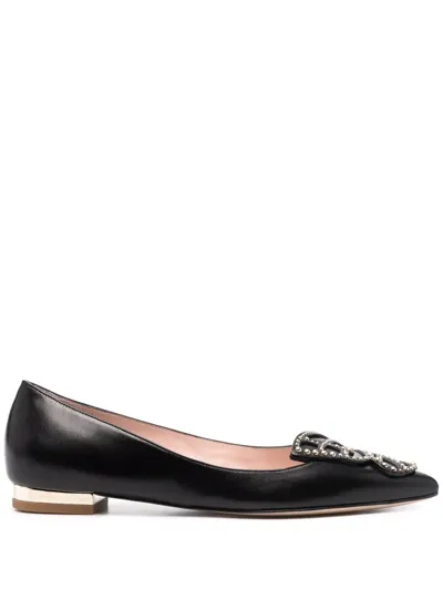 Sophia Webster Studded Butterfly Ballerina Flats In Black