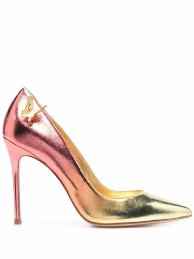 Sophia Webster Mariposa-metallic Stiletto Heels In Gold