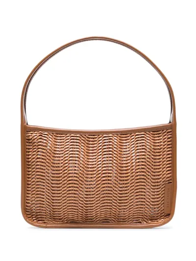 Rejina Pyo Woven Leather Shoulder Bag In Brown