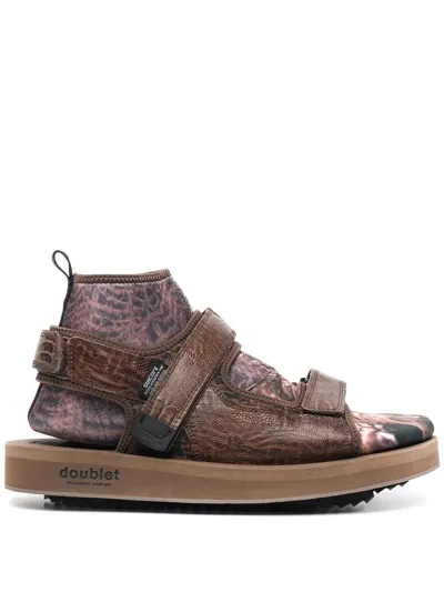 Doublet Dinossaur Layered Sandals In Brown