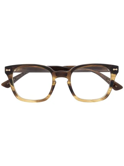 Gucci Tortoiseshell-effect Square Glasses In Brown