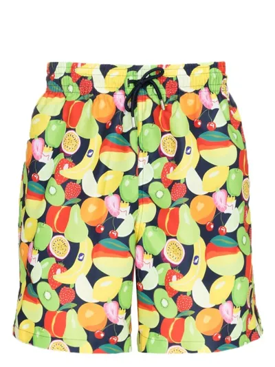 Derek Rose Maui Fruit-print Swim Shorts In Navy