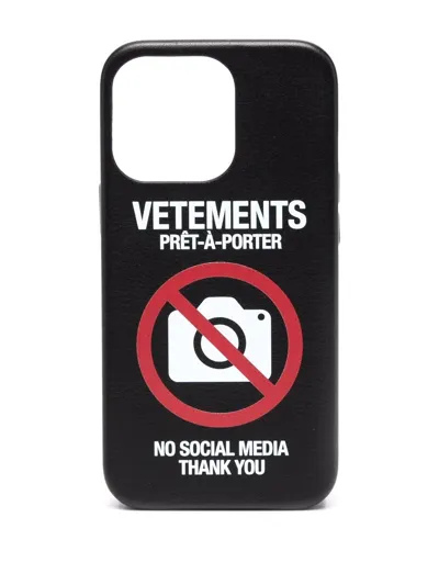 Vetements No Social Media Iphone 12 Pro Case In Black