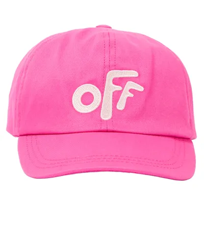 Off-white Kids' Girl's Rounded Logo Baseball Cap In Fuschiapink