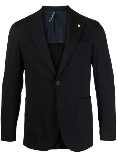 Luigi Bianchi Mantova Fitted Single-breasted Blazer In Schwarz