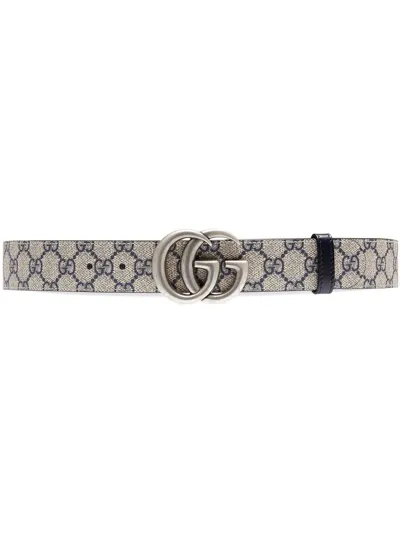 Gucci Gg Marmont Reversible Belt In Cream