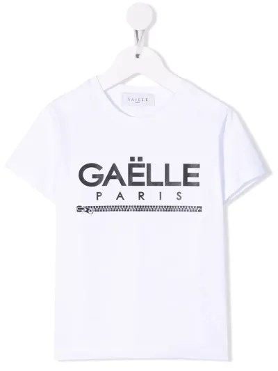 Gaelle Paris Kids' Logo-print Cotton T-shirt In White