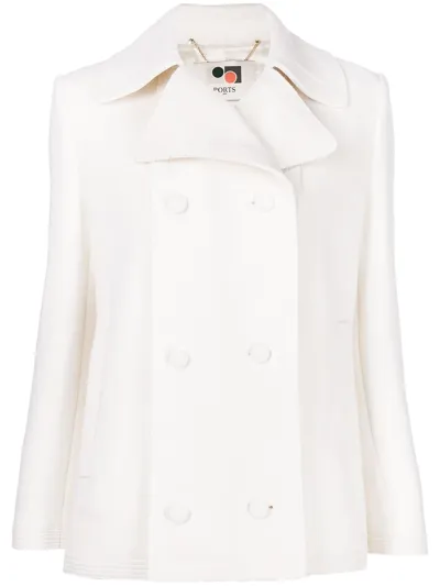 Ports 1961 Virgin Wool-cashmere Double-breasted Coat In Ivory