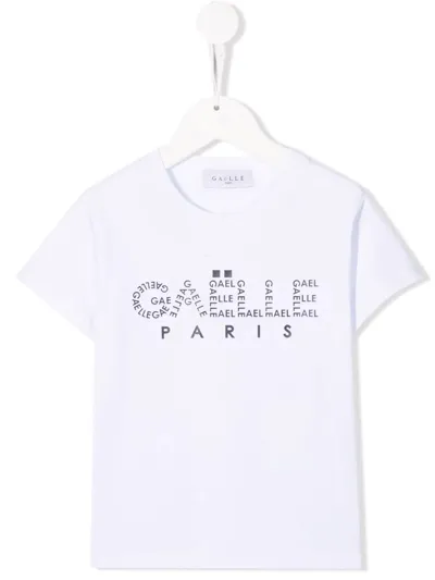 Gaelle Paris Teen Logo-print Cotton T-shirt In White