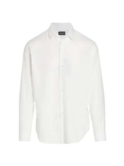 Giorgio Armani Cotton Dress Shirt In White