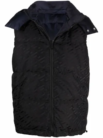 Versace Sleeveless Padded Gilet In Black