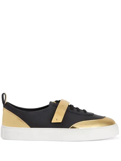 Giuseppe Zanotti Zenas Two-tone Leather Sneakers In Black