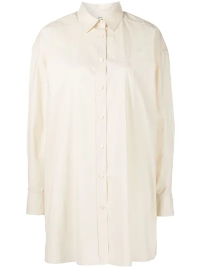 Totême Drop-shoulder Linen Shirt In Off-white