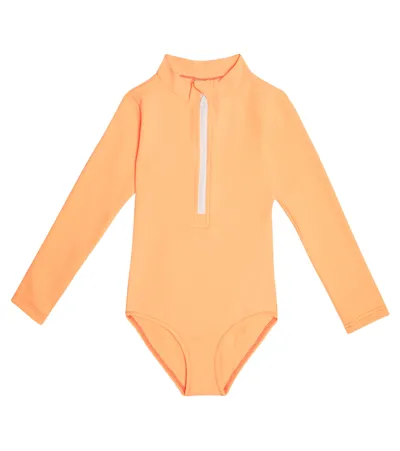 Melissa Odabash Kids' Baby Ella Rashguard Swimsuit In Mango Pique