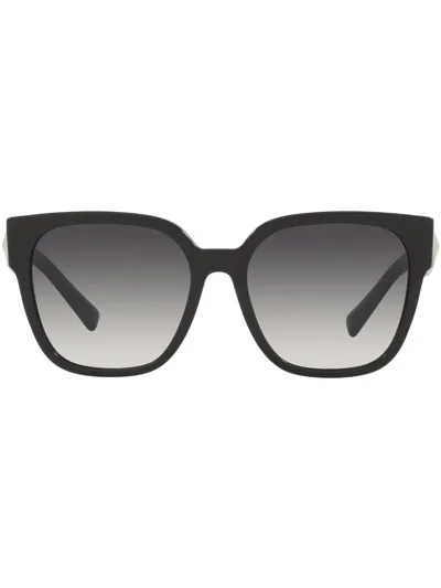 Valentino Roman Stud Square-frame Sunglasses In Grey