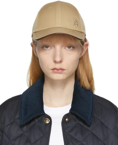 Burberry Beige Monogram Motif Baseball Cap In New