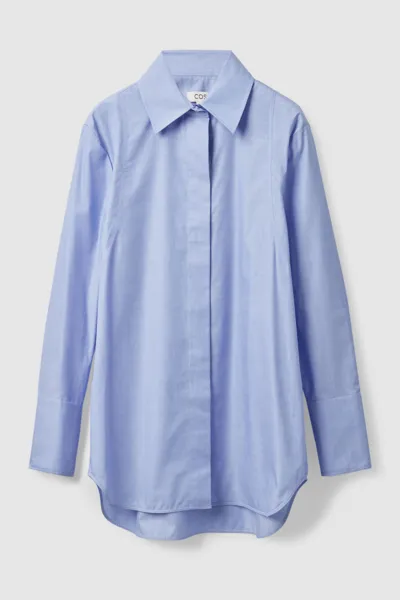 Cos Relaxed-fit Tailored Shirt In Blue