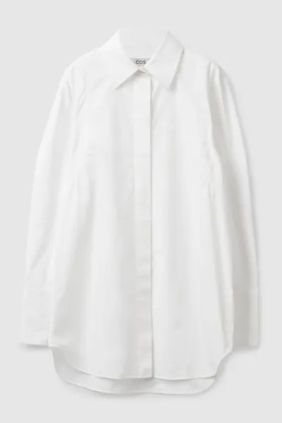 Cos Relaxed-fit Tailored Shirt In White