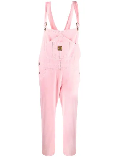 Washington Dee Cee Logo Patch Organic Cotton Dungarees In Pink