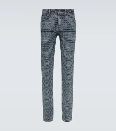 Givenchy Denim Jacquard Jeans In Blue