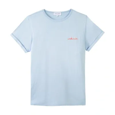 Maison Labiche T-shirt Poitou Weekender En Coton In Light Blue