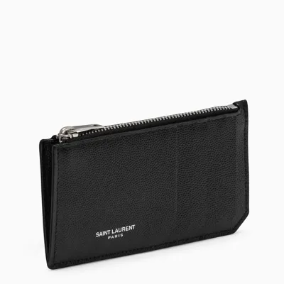 Saint Laurent Black 5 Fragments Card Case