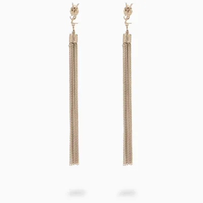 Saint Laurent Gold-tone Loulou Earrings With Tassels In Metal