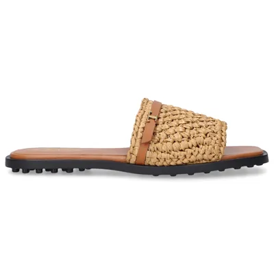 Tod's Sandals 9584 Calfskin In Brown