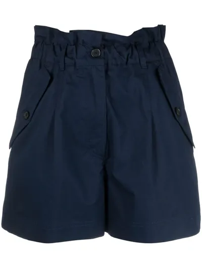 Kenzo High-waisted Cargo Shorts In Blau