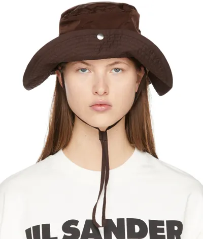 Jil Sander Parachute Nylon-canvas Bucket Hat In Rot