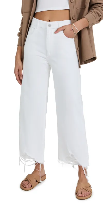 Dl 1961 Hepburn Wide Leg High Rise Jeans In White