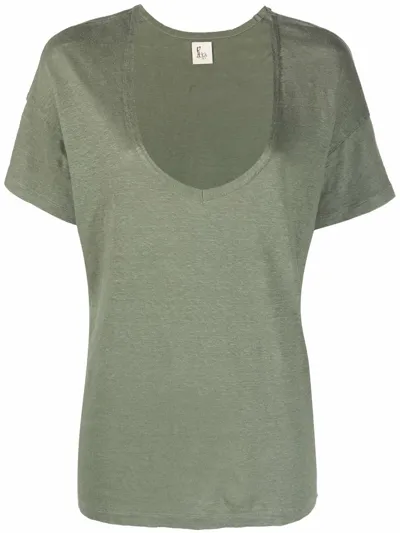 Paula U-neck Short-sleeved T-shirt In Grün