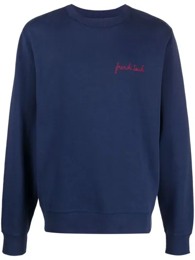 Maison Labiche Embroidered Slogan Jumper In Blue