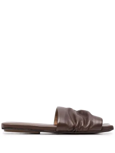 Marsèll Tavola Ruched Flat Sandals In Brown