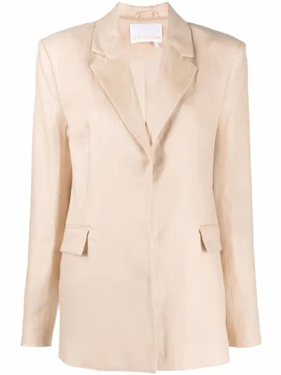 Remain Single-breasted Linen Blazer In Beige