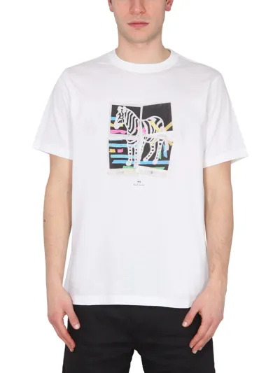 Ps By Paul Smith Crew Neck T-shirt In Bianco