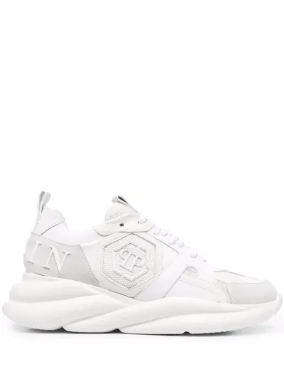 Philipp Plein Chunky Hurricane Runner Sneakers In White