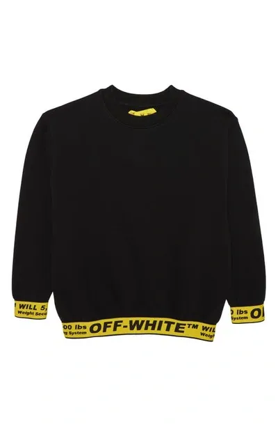 Off-white Kids Black Off Industrial Sweatshirt In Black Yellow