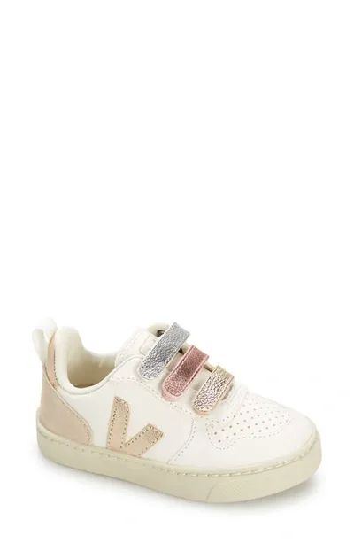 Veja Small V-10 Sneaker In Multico Extra White Shiny