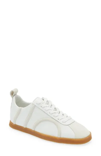 Totême Monogram Leather And Suede Trainers In Off White