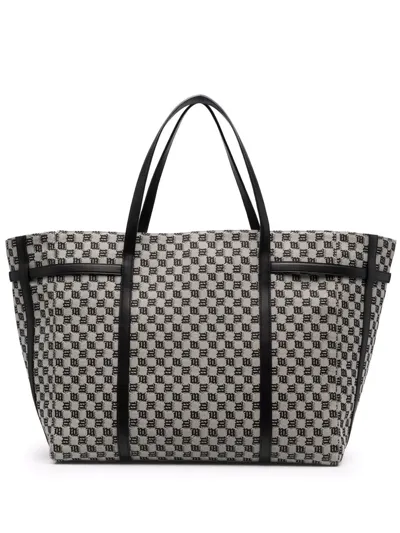 Misbhv Black & Grey Monogram Traveller Tote In Neutrals