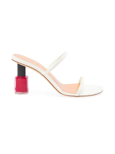 Loewe Nail-polish Heel Leather Sandals In White