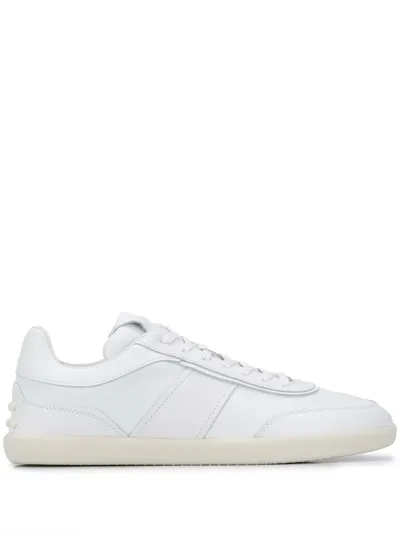 Tod's Tabs Leather Sneakers In White