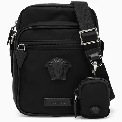 Versace Black Nylon La Medusa Cross-body Bag