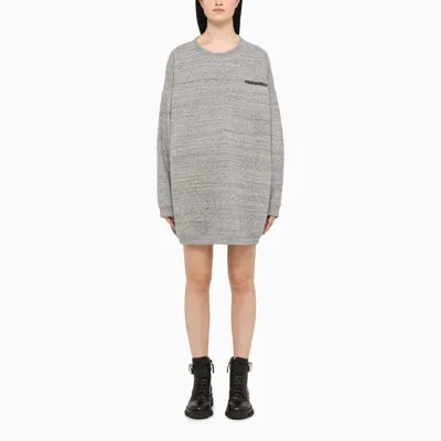 Dsquared2 Grey Jersey Sweatshirt Dress