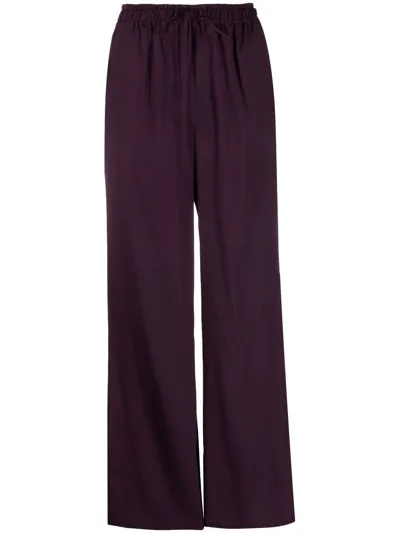 Paula Stretch-silk Trousers In Purple