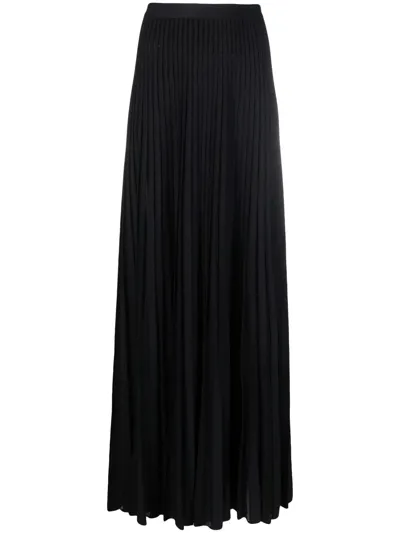 Elie Saab Pleated Maxi Dress In Black