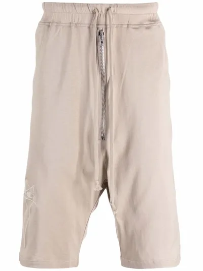 Rick Owens Drawstring-waist Cotton Drop-crotch Shorts In Neutrals