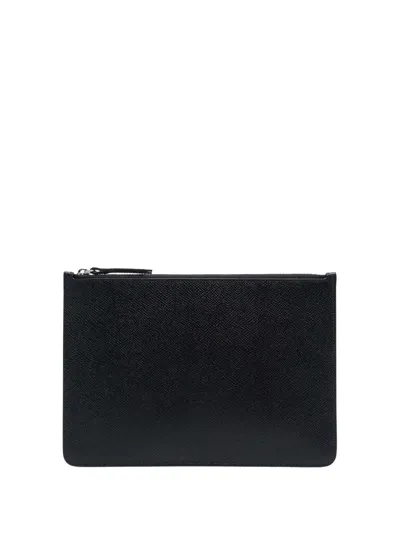 Maison Margiela Black Four-stitch Leather Clutch Bag